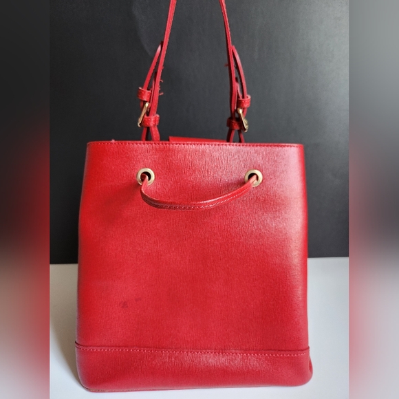Borse in Pelle NWOT Bucket Bag Purse Red - Picture 6 of 12